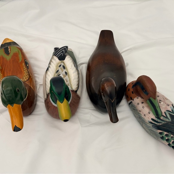 Hand-Painted Wooden Duck Wall Decor - Green and Brown - Picture 2 of 16